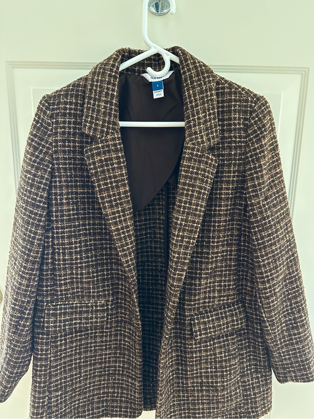 Old Navy Wool-Blend Brown Tweed Women’s Blazer - Picture 1 of 6